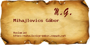 Mihajlovics Gábor névjegykártya