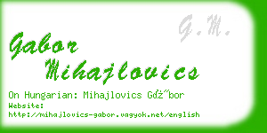 gabor mihajlovics business card